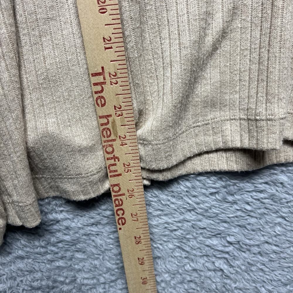 Madewell Swaeater Top Womens XL Beige Ribbed‎ Polo Long Sleeve Relaxed Polo - Picture 10 of 10